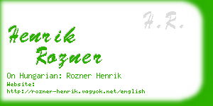 henrik rozner business card